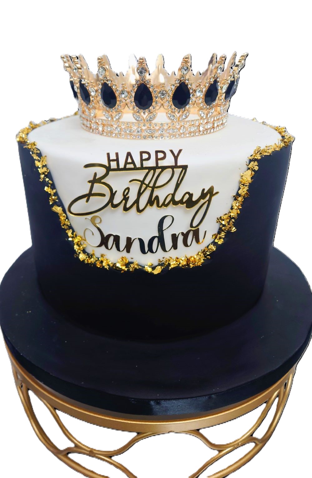 Black Regal Tiara Birthday Cake