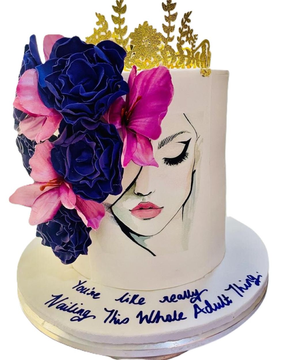 Lady Silhouette and Crown Cake