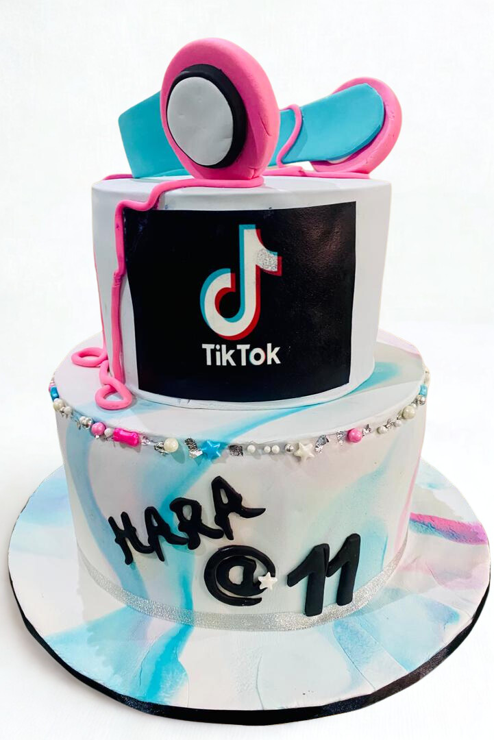 TikTok Themed Teen Birthday Cake