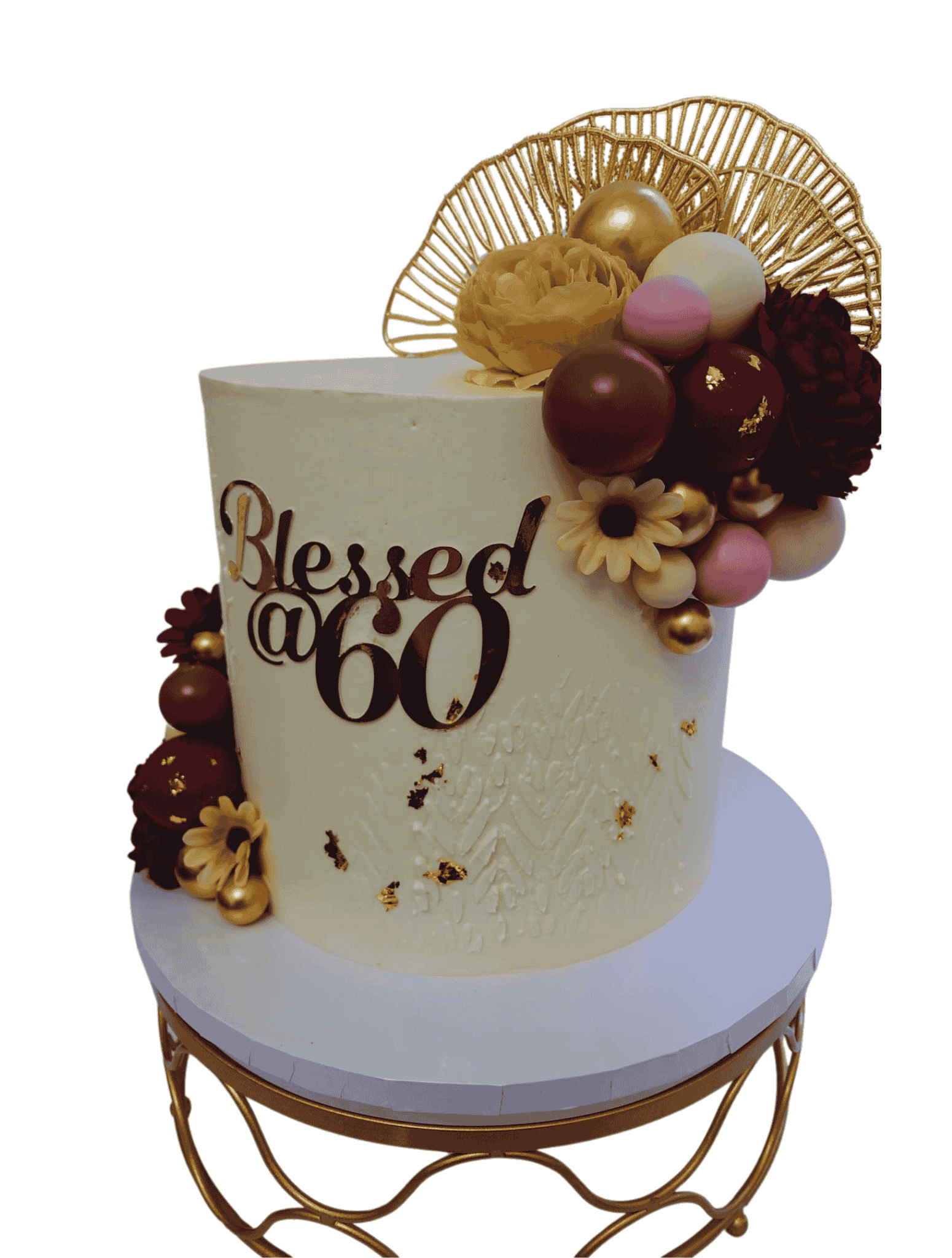 Boho White Stencil Cake