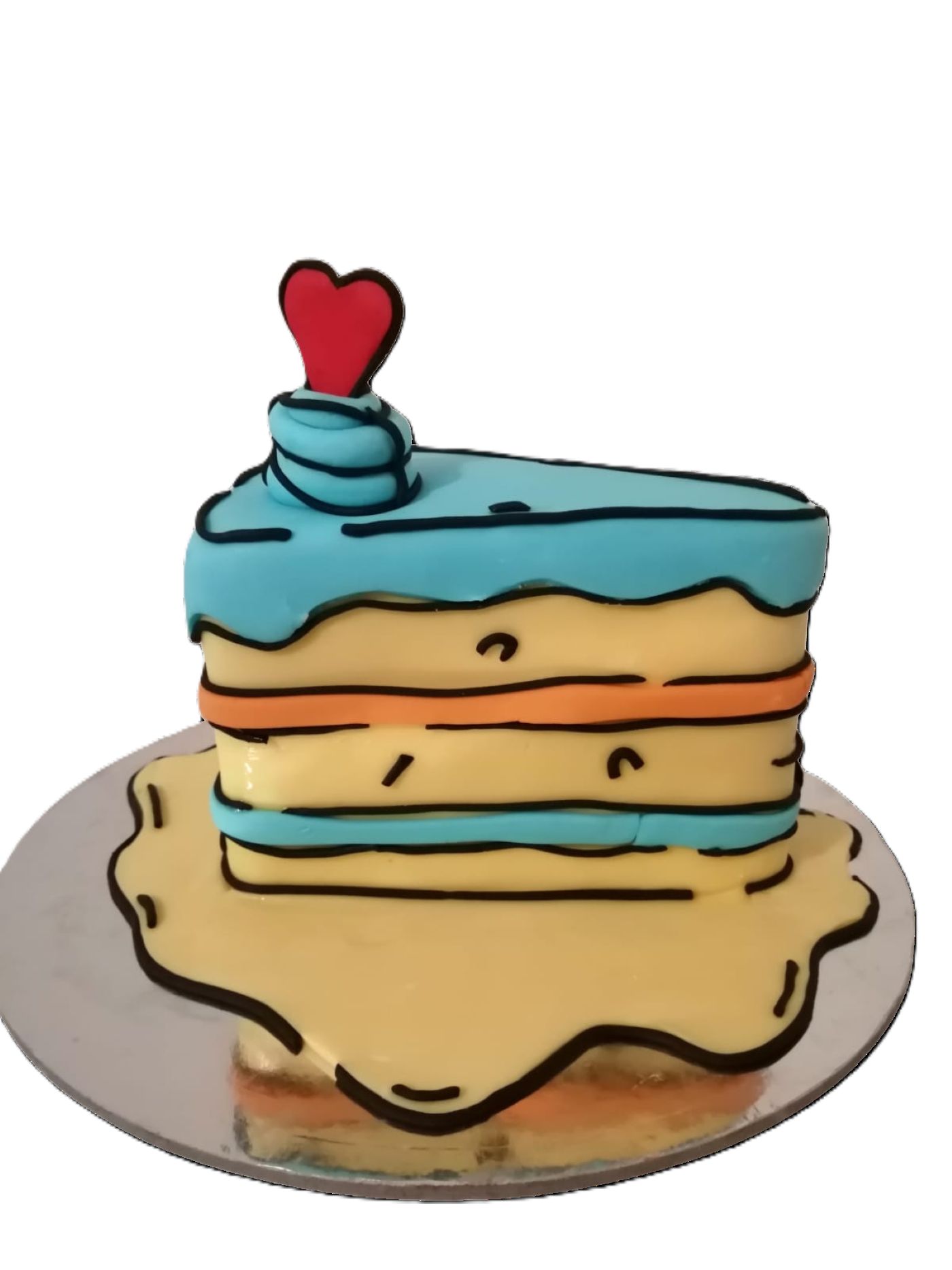 Cartoon Effect Slice Cake