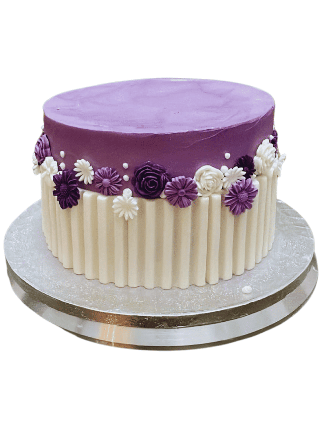 Floral Ribbed Cake