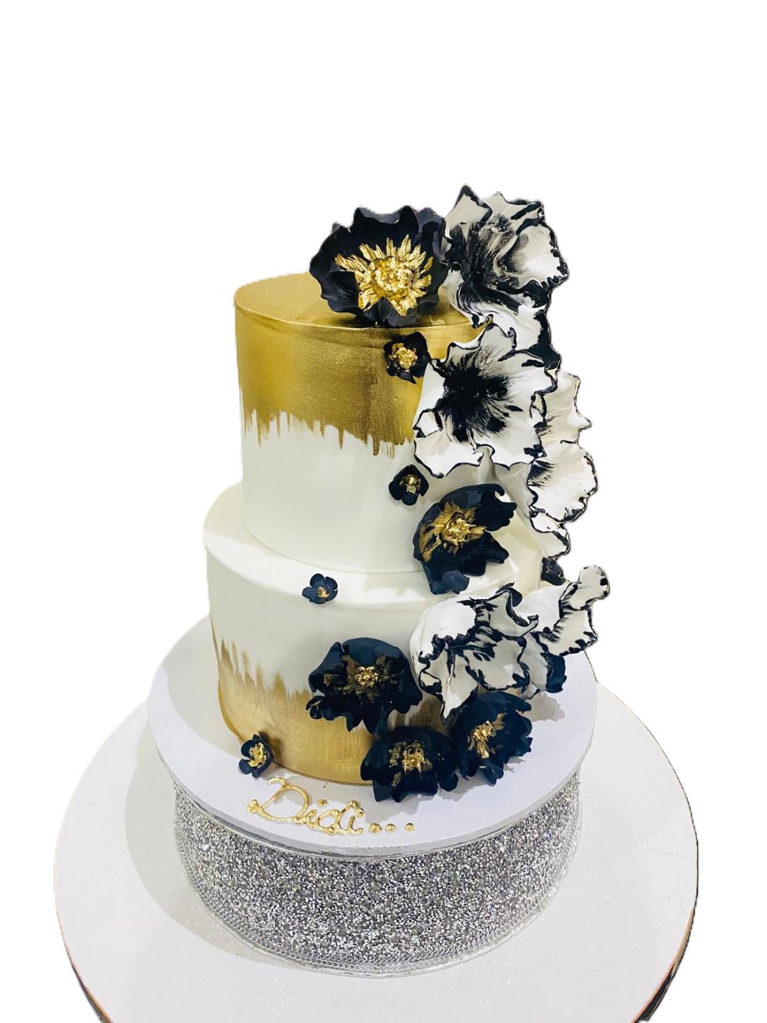 Gold Brushed Tiered Cake