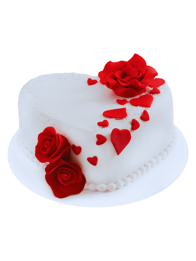 Heart Roses Cake