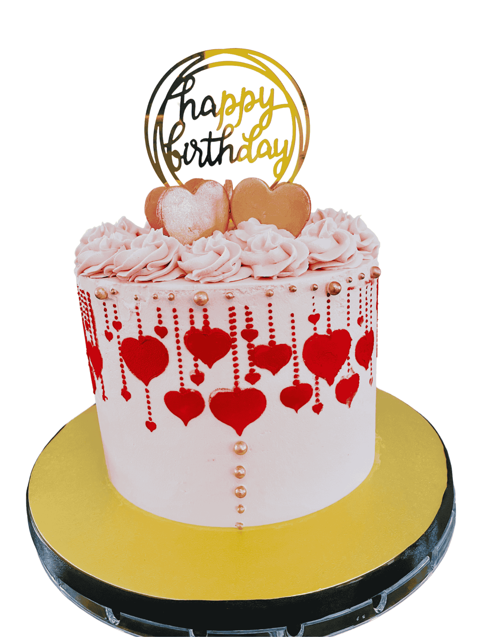 Heart Stencil Birthday Cake