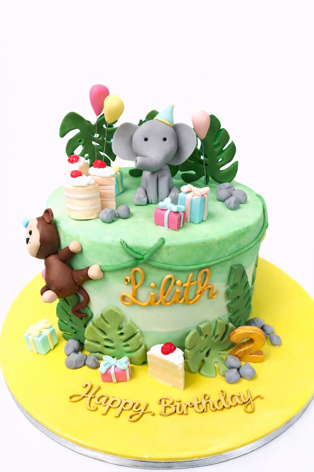 Jungle Themed Animals Party Cake