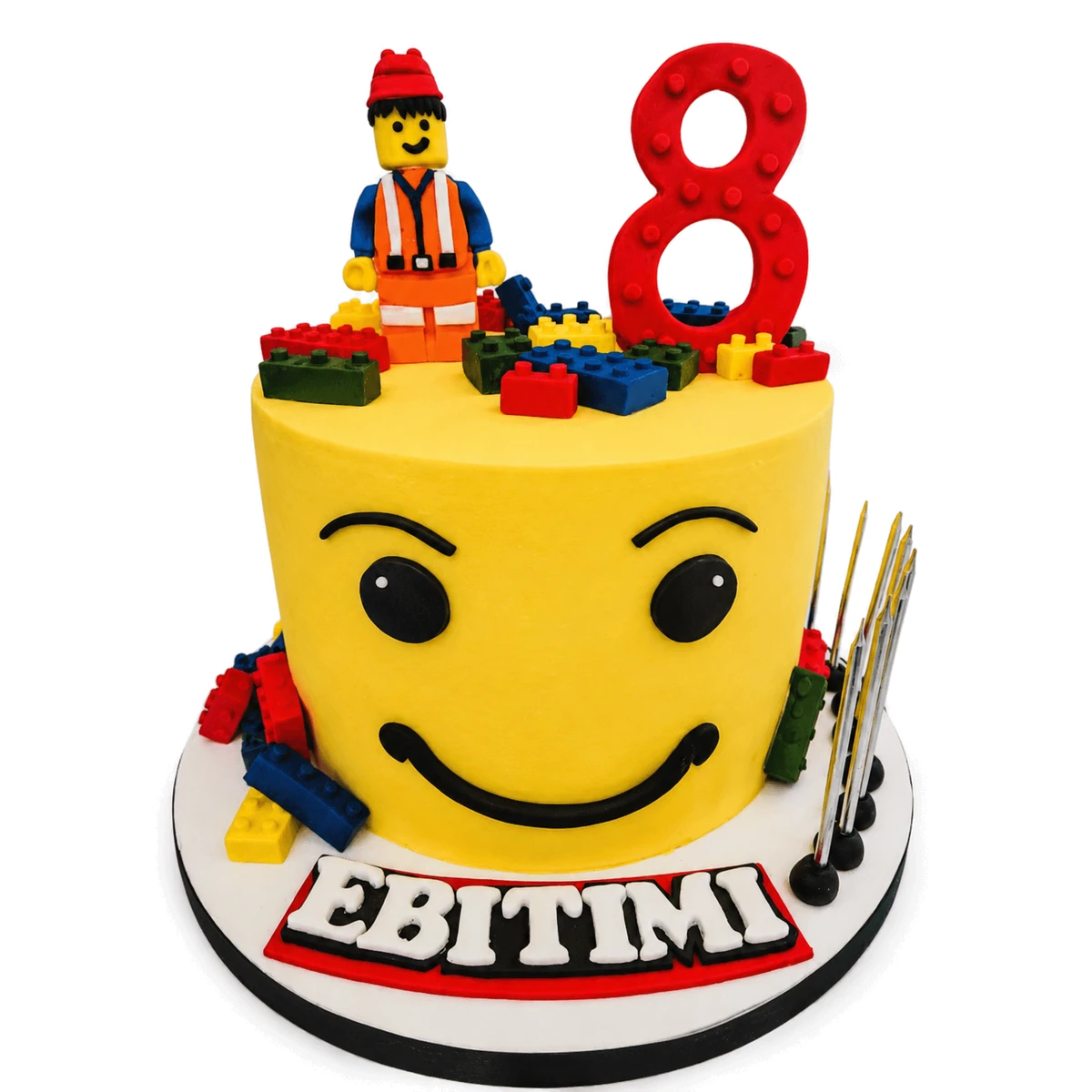 Lego Inspired Construction Cake