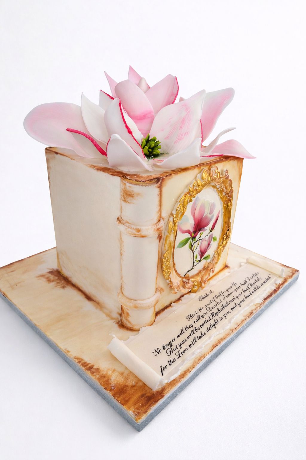 Magnolia Open Book Cake