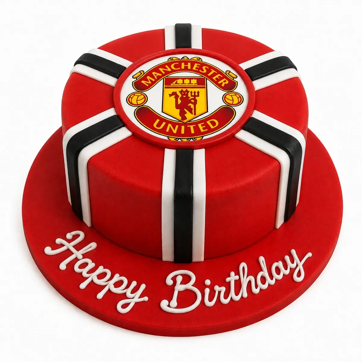 Manchester United Inspired Striped Cake