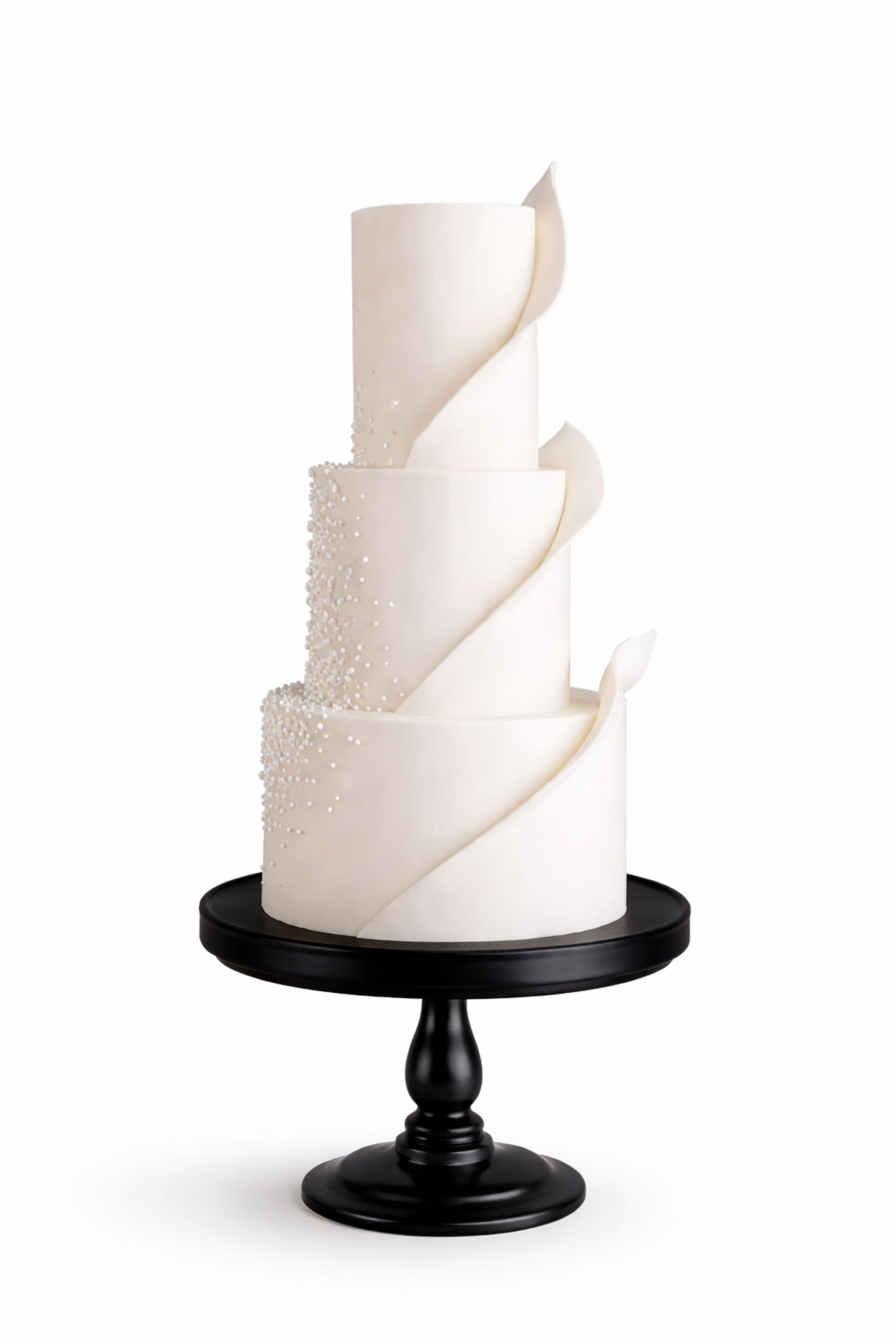 Modern White Tiered Wedding Cake