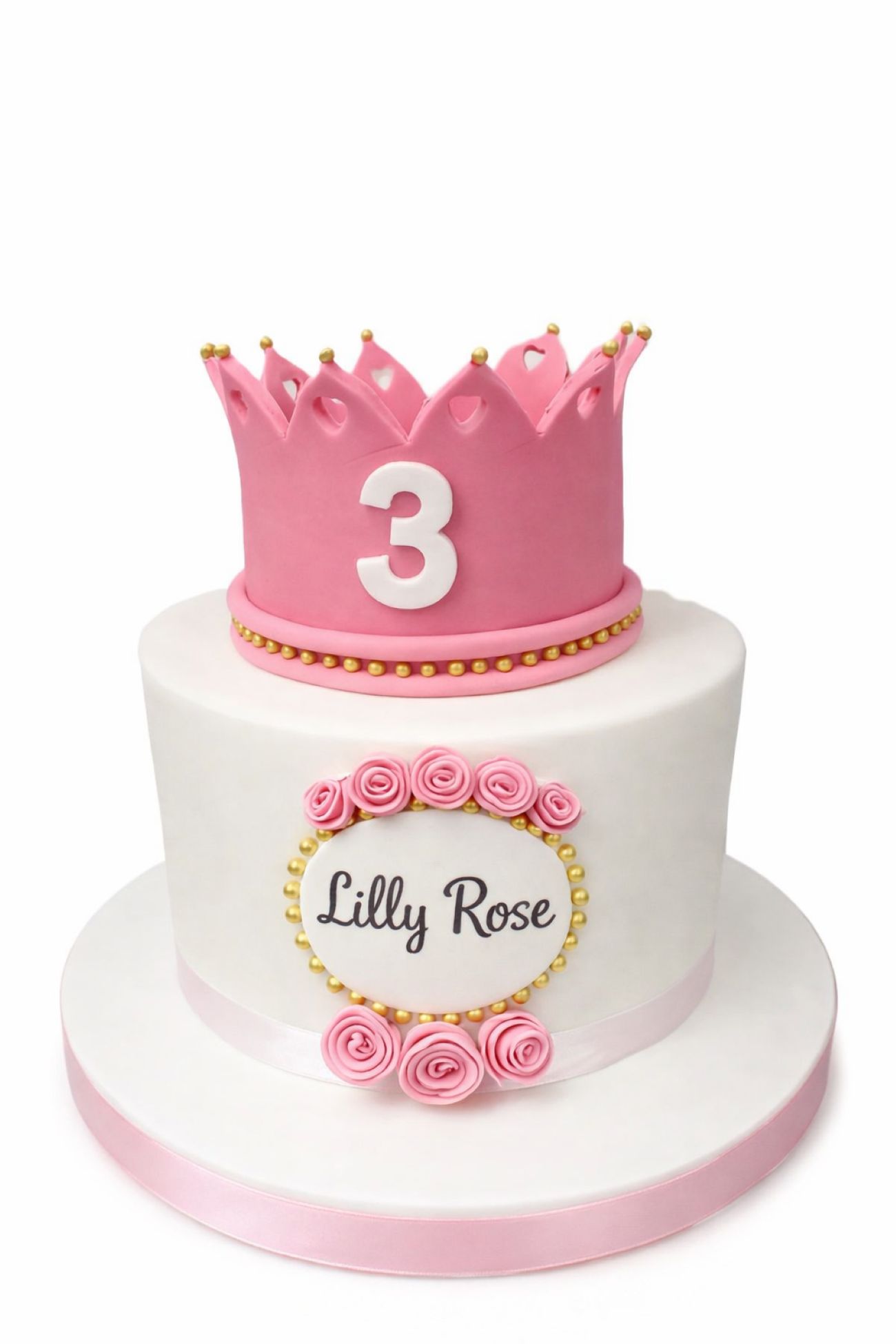 Pink Crown Topper Cake