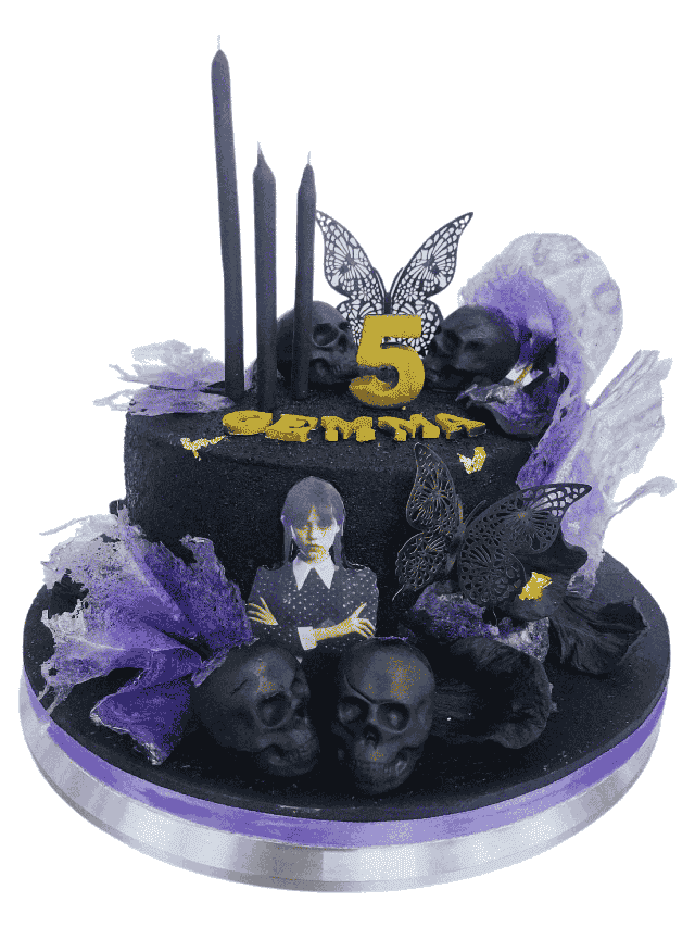 Wednesday Birthday Halloween Cake